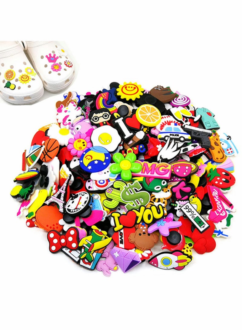 Excefore Shoe Decoration Charms, 100 Pcs Mix Unique Styles, Random Cute Cartoon Style Clogs and Bracelet Decoration Accessories, Perfect Gift for Boys Girls Women - Image 1