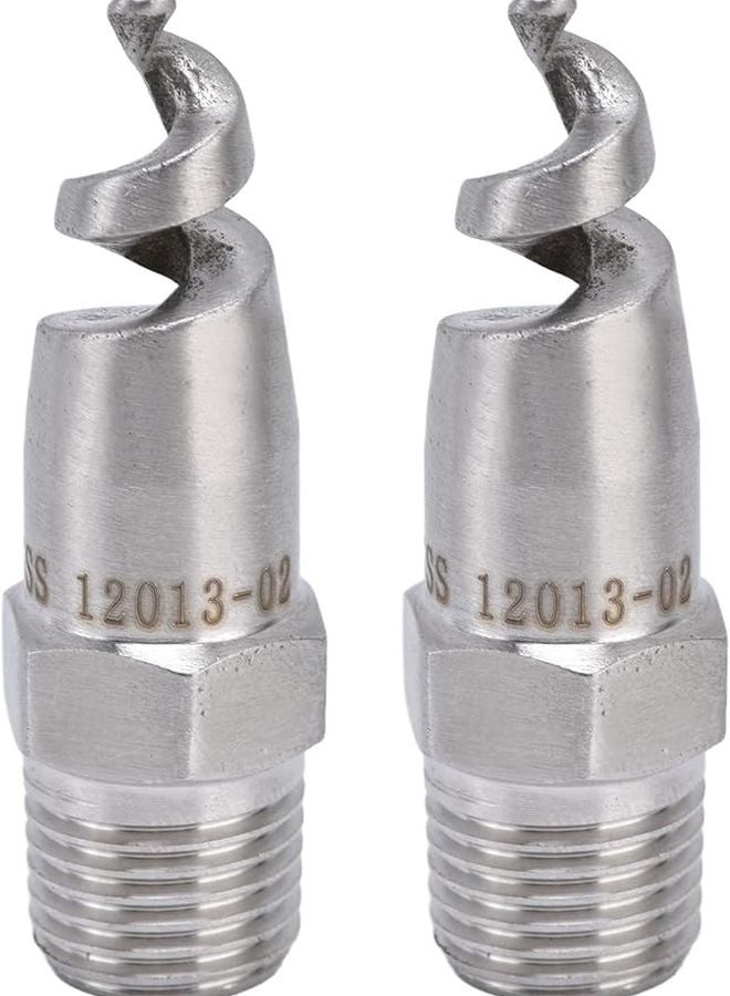 فوهة حلزونية من الفولاذ المقاوم للصدع بزاوية واسعة 120 درجة، رذاذ مخروطي، 2 قطعة - Image 2