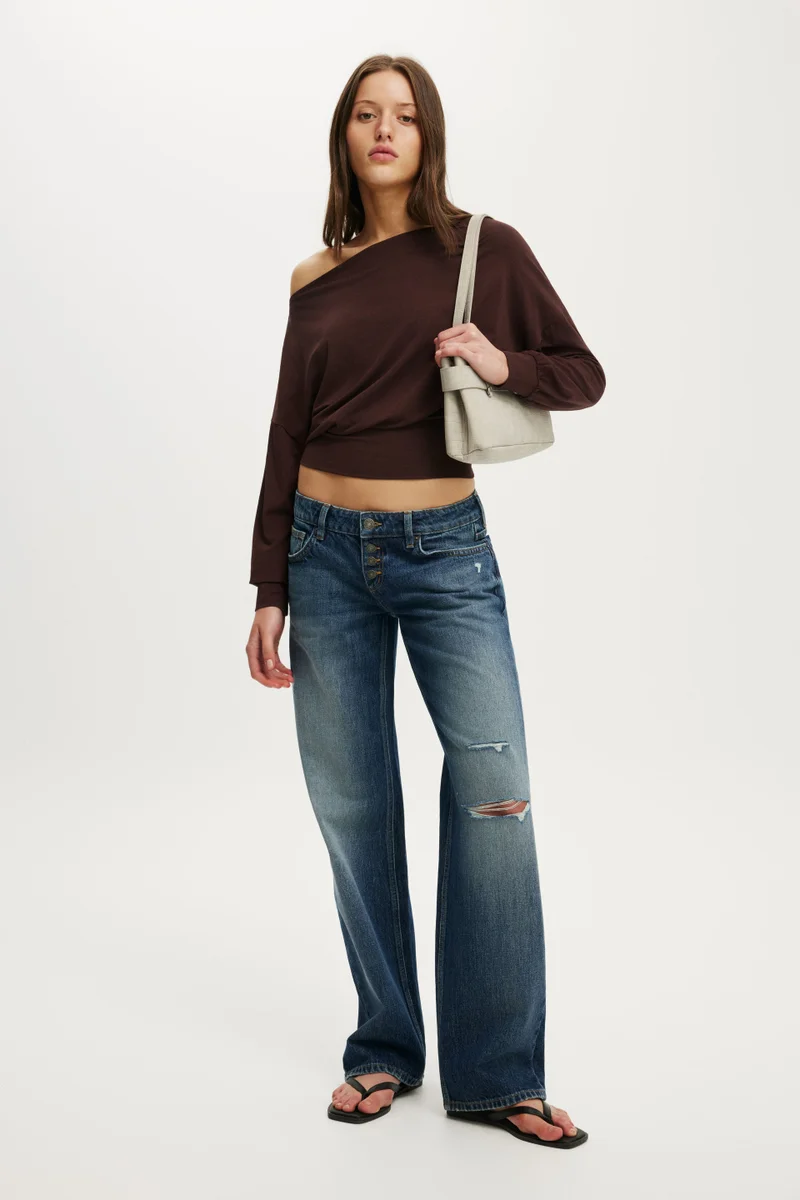 Cotton On  Sage Off Shoulder Long Sleeve for Women | Best Price UAE