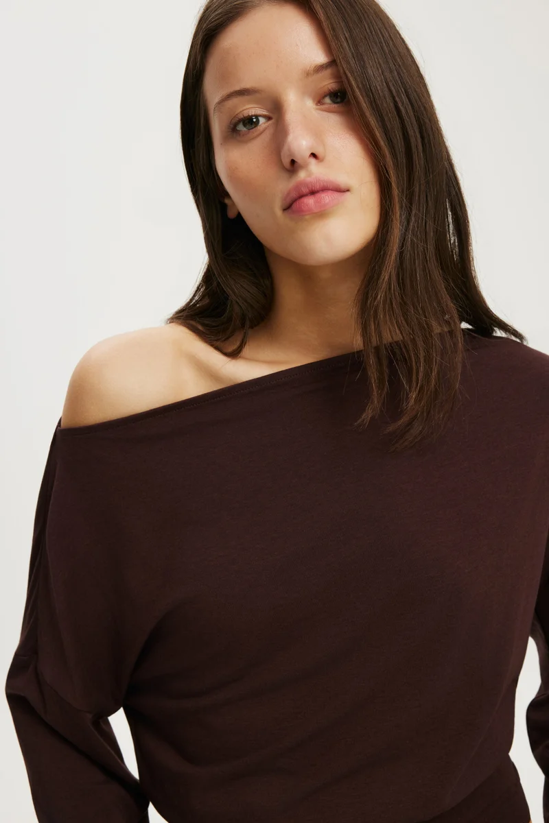 Cotton On  Sage Off Shoulder Long Sleeve for Women | Best Price UAE