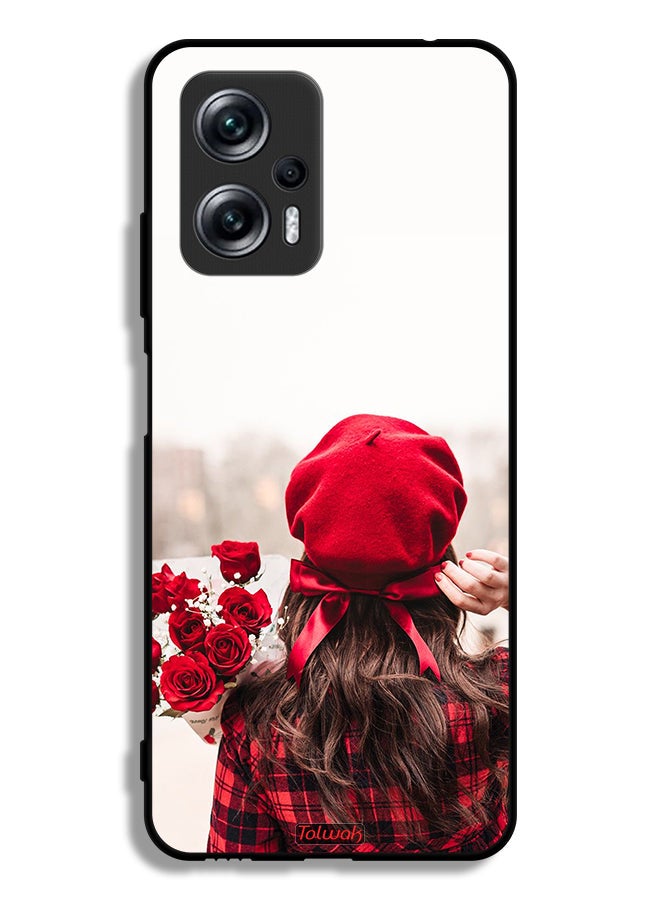 Tolwak Xiaomi Redmi Note 11T Pro 5G Protective Case Cover Holding Flowers - Image 2