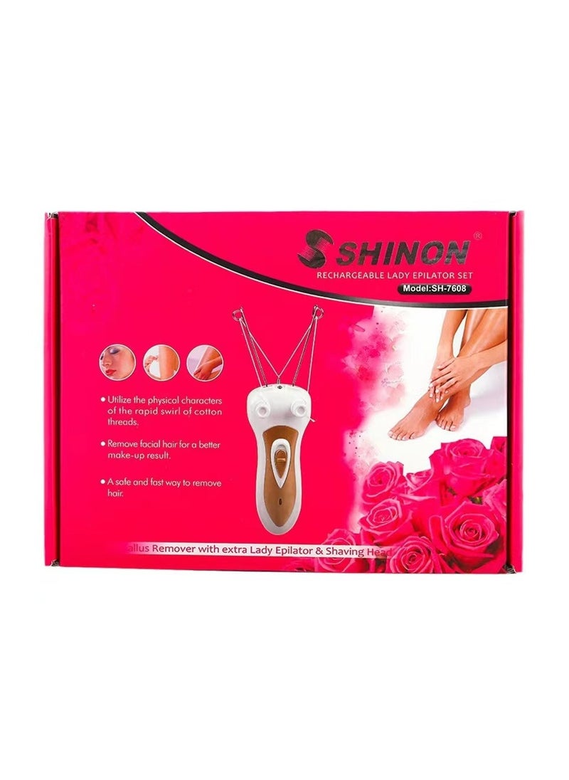 SHINON GEEPAS Stay Wow Rechargeable Hair Removal Epilator Brown/White 5.8x23.4x17.6cm  - Image 4