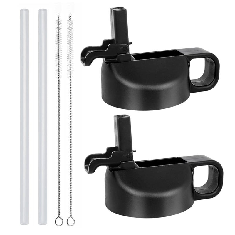 SYACOT Straw Lid for Hydroflask 12 32 40 64 oz Wide Mouth Water Bottle, Lids with Straw for Hydro Flask Sports Bottle Replacement Flex Cap Top Cap-Dust Cover Design - Image 1