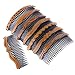Teppylony 8 Pcs Plastic Wood Grain Fashion Retro Side Comb Hair Comb With 24 Teeth Teeth Comb Hair Pin Headwear Hair Accessories for Women Lady (Random Style) - Image 2