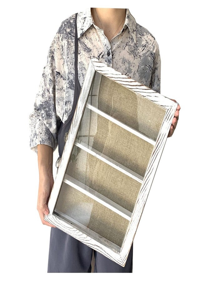 WANLIAN Shadow Box Frame With Acrylic 11x16“ Wooden Shadow Box Display Case With 3 Detachable Shelves & Linen Back, Wall-Mounted Deep Display Box Picture Frame for Photos Memorabilia (White) - Image 4