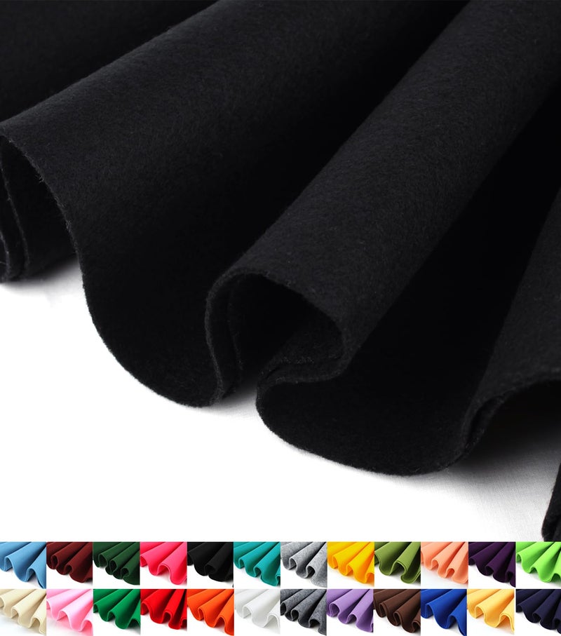 Barcelonetta Felt Fabric 72 Wide 16mm Thick Acrylic Soft Felt by The Yard Felt for DIY Crafts Projects Sewing Black 1 Yard