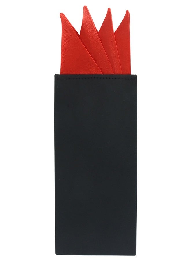 Luomorgo 1 Pack Prefolded Pocket Squares for Men - Triangle Fold Suit Handkerchief with Card for Wedding, Business, Party & Prom (Red) - Image 1