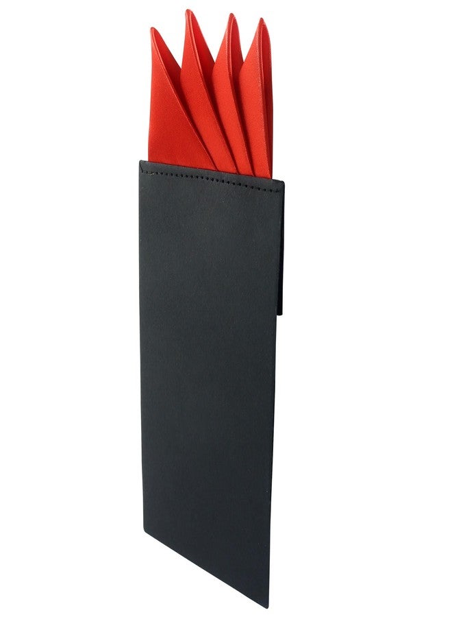 Luomorgo 1 Pack Prefolded Pocket Squares for Men - Triangle Fold Suit Handkerchief with Card for Wedding, Business, Party & Prom (Red) - Image 5