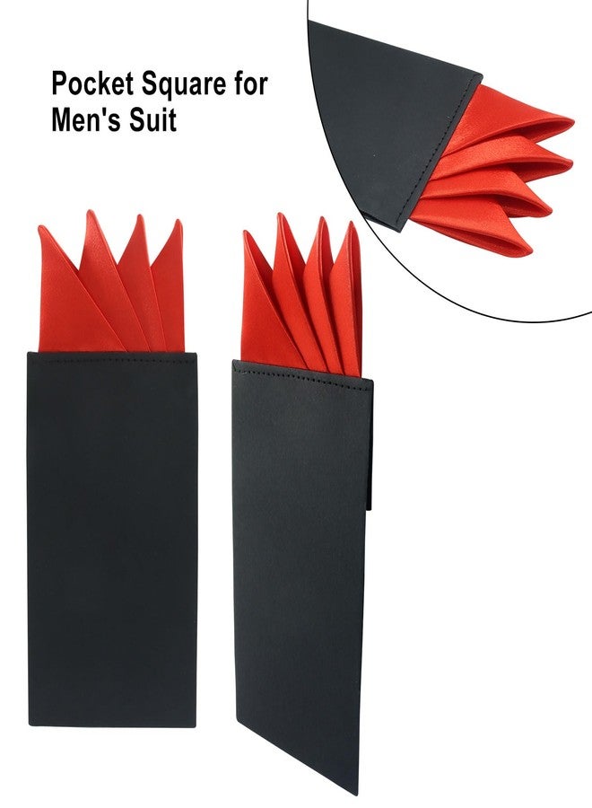 Luomorgo 1 Pack Prefolded Pocket Squares for Men - Triangle Fold Suit Handkerchief with Card for Wedding, Business, Party & Prom (Red) - Image 3