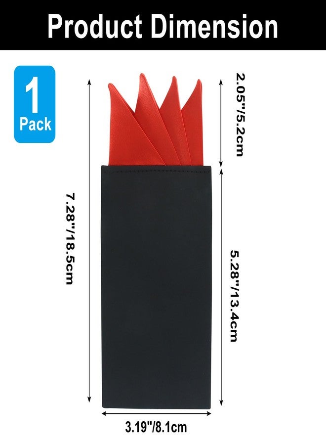 Luomorgo 1 Pack Prefolded Pocket Squares for Men - Triangle Fold Suit Handkerchief with Card for Wedding, Business, Party & Prom (Red) - Image 2