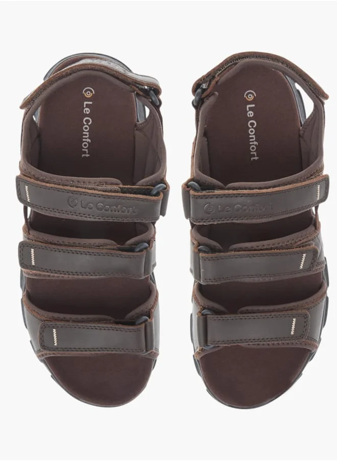 لو كونفورت Mens Strappy Sandals With Hook And Loop Closure