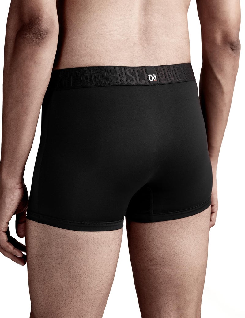 DAMENSCH Unreal Trunk for Men, Microfiber Spandex Underwear for Men, Ultra-Lightweight, Soft No-Curl Waistband Mens Trunk, Anti-Static Mens Trunks, Mid-Rise Underwear for Man-Opal Black-XL - Image 3