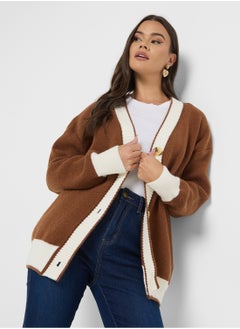 Ginger Colorblock Button Up Cardigan  - Image 1