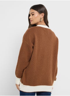 Ginger Colorblock Button Up Cardigan  - Image 2