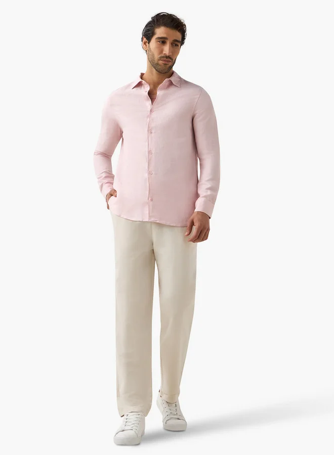 سبلاش فيڤ بنطلون بخصر مرن من مزيج الكتان بقصة مريحة