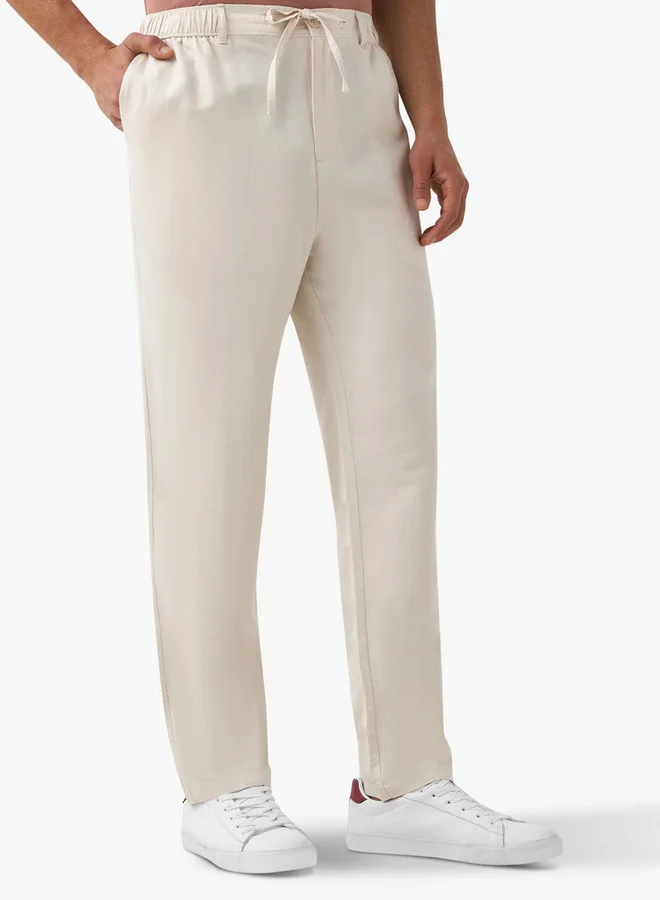 سبلاش فيڤ بنطلون بخصر مرن من مزيج الكتان بقصة مريحة