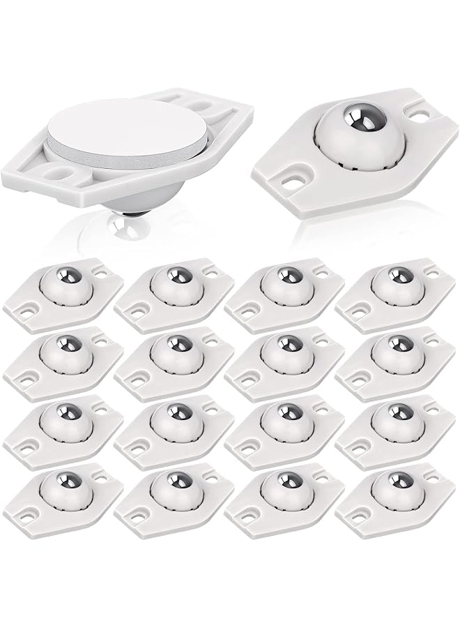 erorex 24Pcs Self Adhesive Mini Wheels 360° Swivel Mini Appliance Rollers Smooth Rotation Appliance Wheels Fixed Wheels Caster Wheel Sticky Caster For Trash Can Storage Box Small Kitchen Appliances White  - Image 1