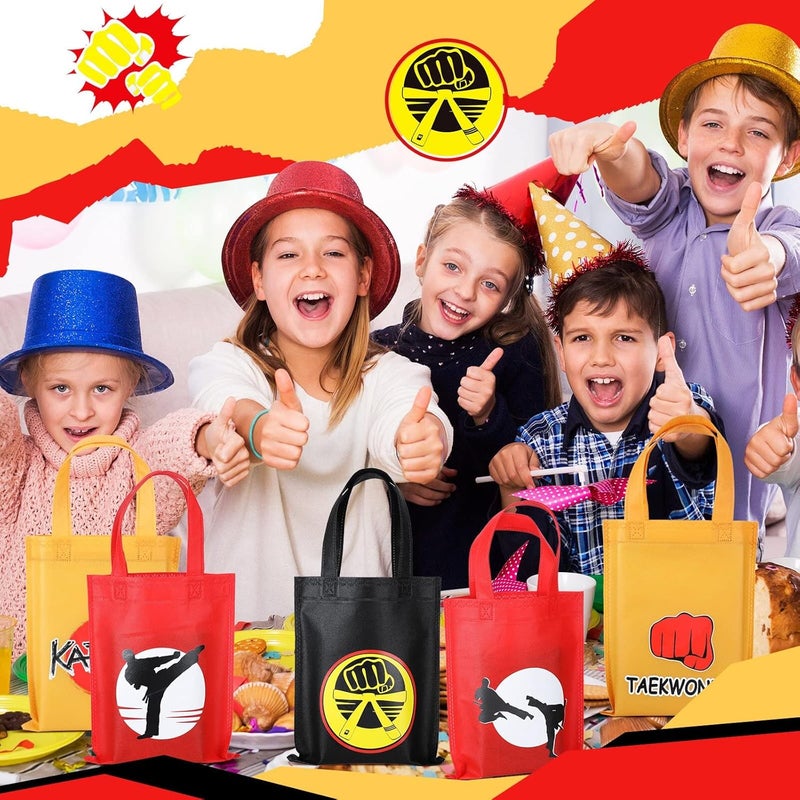 Kajaia 24 Pcs Taekwondo Party Favor Bag Taekwondo Party Gift Bags for Birthday Party Favor SuppliesMultiple Colors - Image 2