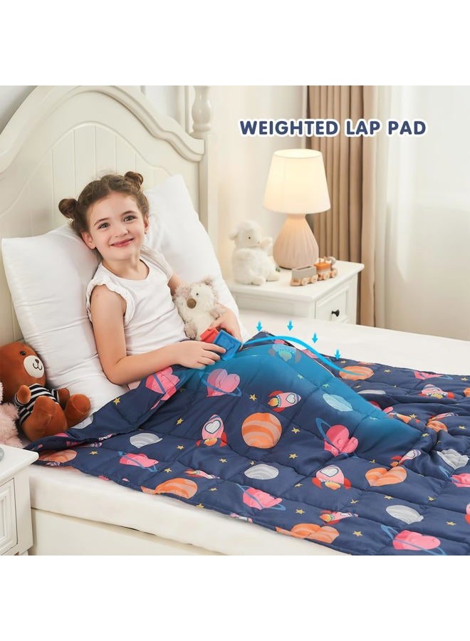yescool Weighted Blanket 3 Pounds Cooling Weighted Lap Blanket, Space Plane Heavy Blankets, Breathable Weighted Throw Blanket for 20-40lbs, 36"x48" - Image 5