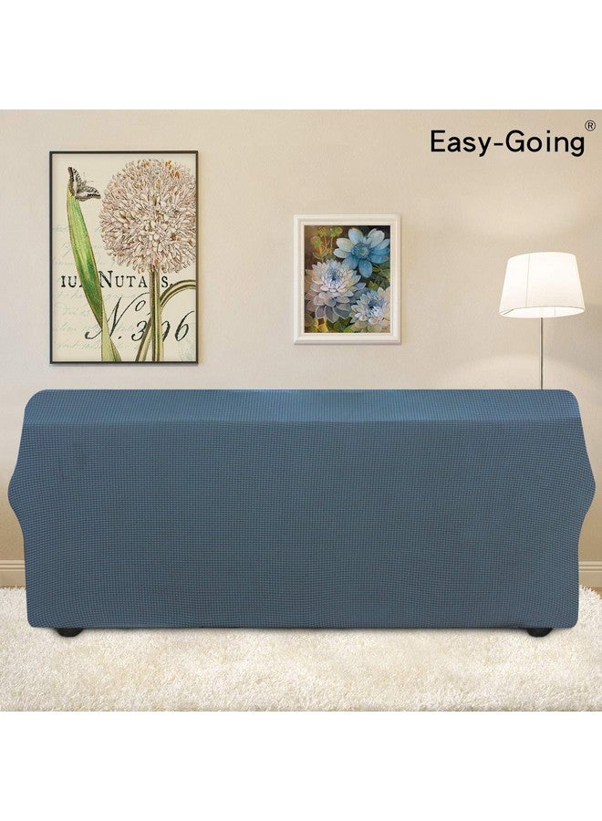 Easy-Going Easy-Going Stretch Sofa Slipcover 1-Piece Sofa Cover Furniture Protector Couch Soft with Elastic Bottom for Kids, Polyester Spandex Jacquard Fabric Small Checks (Sofa, Bluestone)  - Image 3