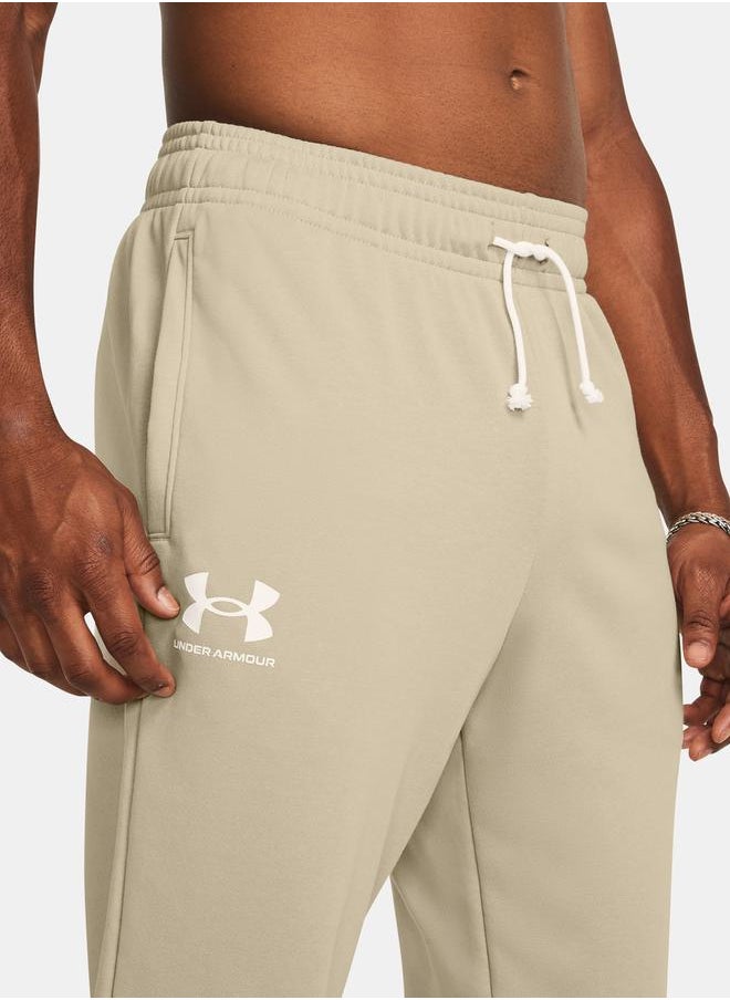 UNDER ARMOUR - Rival Logo Print Terry Jogger - Image 1