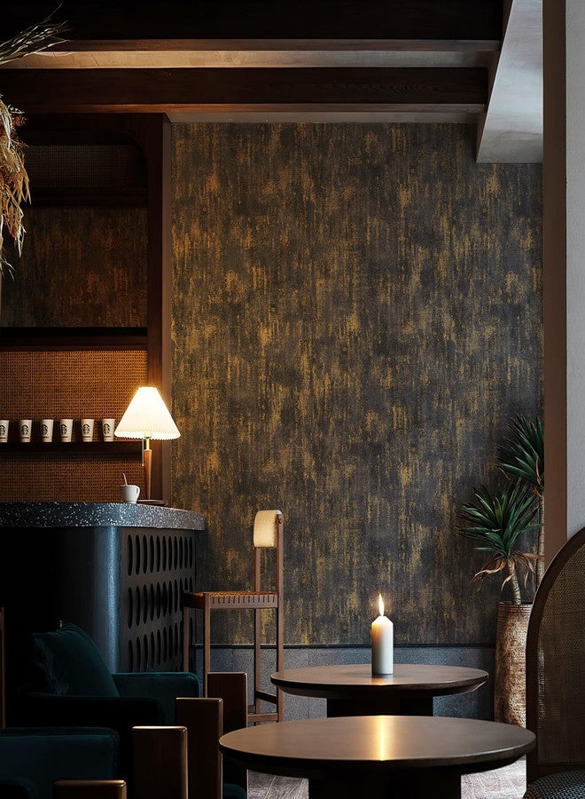 JiffDiff Vintage Metallic Wallpaper Peel and Stick Wallpaper Self Adhesive Industrial Metallic Concrete Wallpaper Modern Stick on Wallpaper - Image 1
