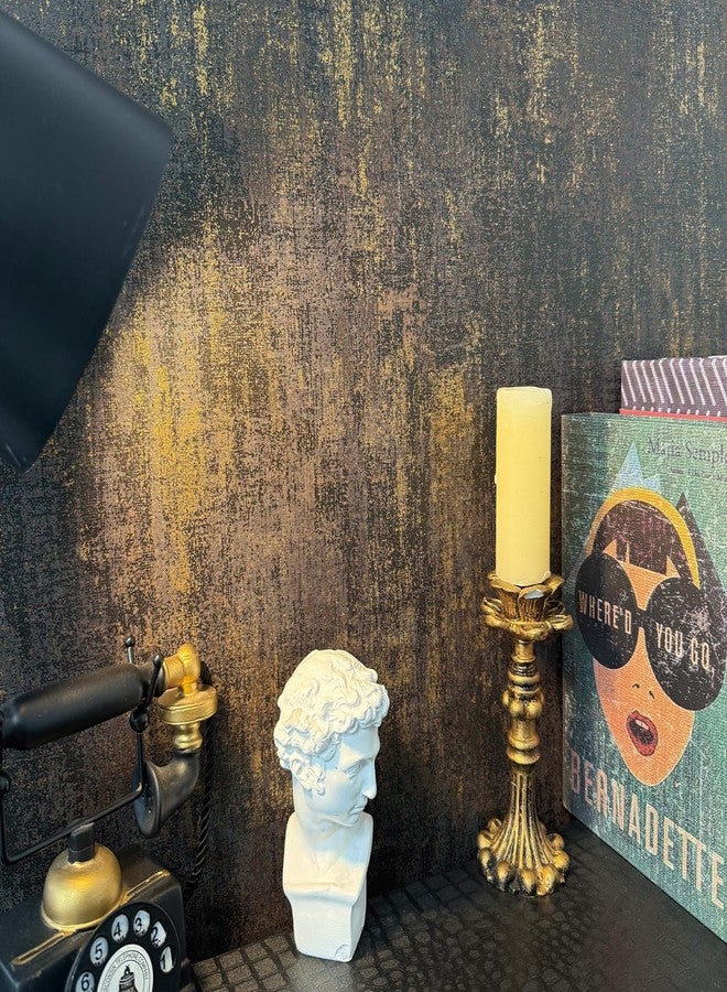 JiffDiff Vintage Metallic Wallpaper Peel and Stick Wallpaper Self Adhesive Industrial Metallic Concrete Wallpaper Modern Stick on Wallpaper - Image 2