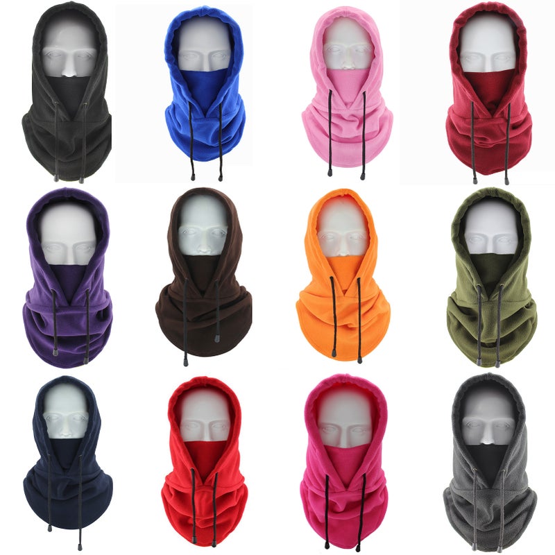 Men Women Winter Balaclava Warm Soft Fleece Drawstring Neck Gaiter Cycling Hiking Running Outdoors Hat - Image 1