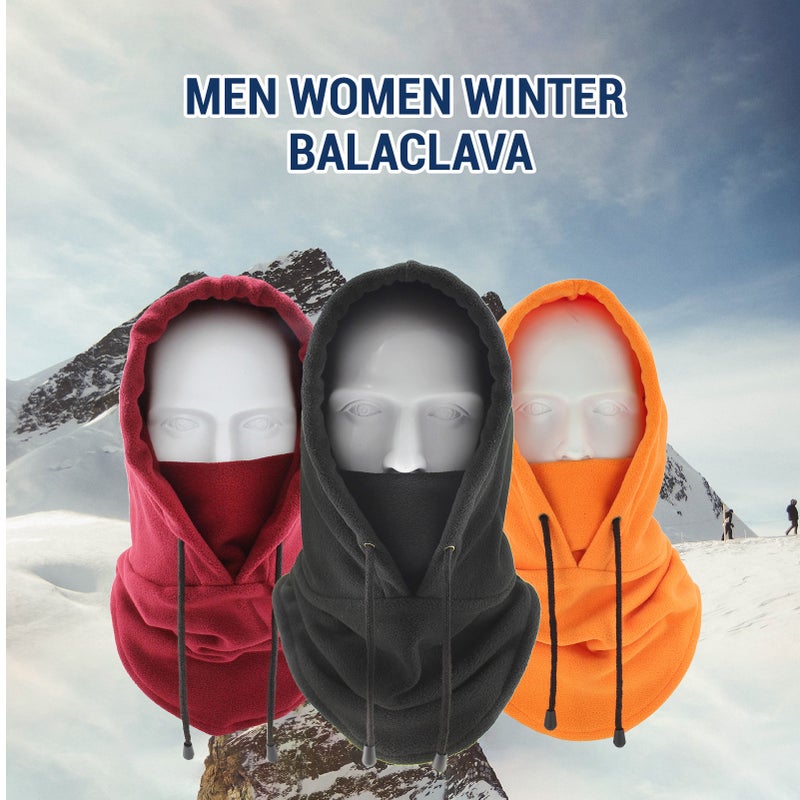 Men Women Winter Balaclava Warm Soft Fleece Drawstring Neck Gaiter Cycling Hiking Running Outdoors Hat - Image 4