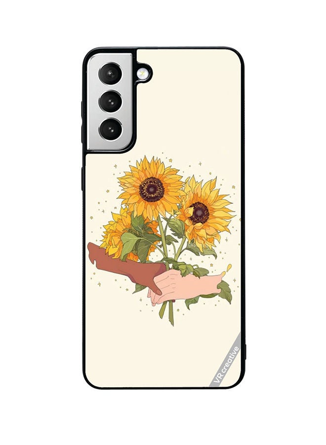VR CREATIVE Protective Case Cover For Samsung Galaxy S22 5G Sunflower With Hands Design Multicolour - Image 1