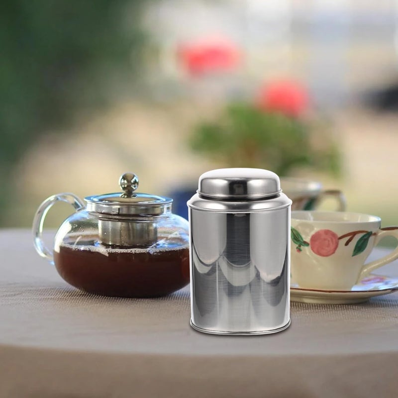 Demand fit global economical quality Garneck Stainless Steel Tea Canister 0.5 Jin Airtight Kitchen Storage Jar Reusable Multi-function Desktop Tea Storage Container for Household Use Cost saving user oriented build - Image 4