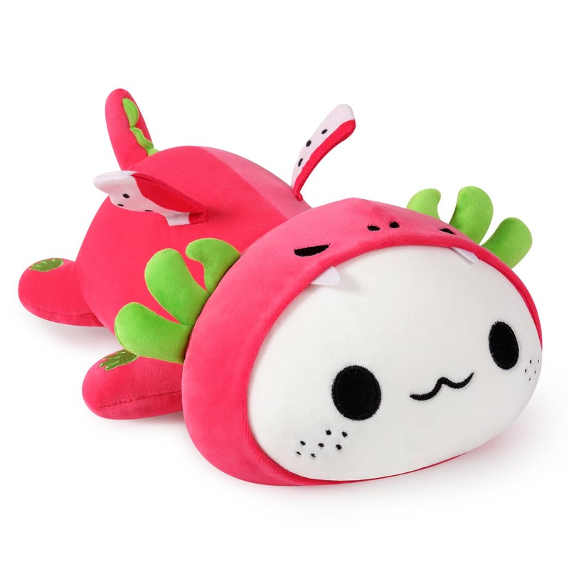 Onsoyours Cute Axolotl Dragon Fruit Plush, Soft Stuffed Animals Axolotl Pitaya Plush Pillow, Kawaii Plushie Toy for Kids (Axolotl Dragonfruit B, 13") - Image 1