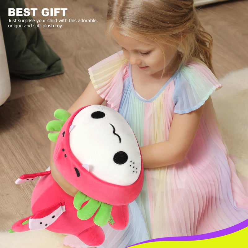 Onsoyours Cute Axolotl Dragon Fruit Plush, Soft Stuffed Animals Axolotl Pitaya Plush Pillow, Kawaii Plushie Toy for Kids (Axolotl Dragonfruit B, 13") - Image 4