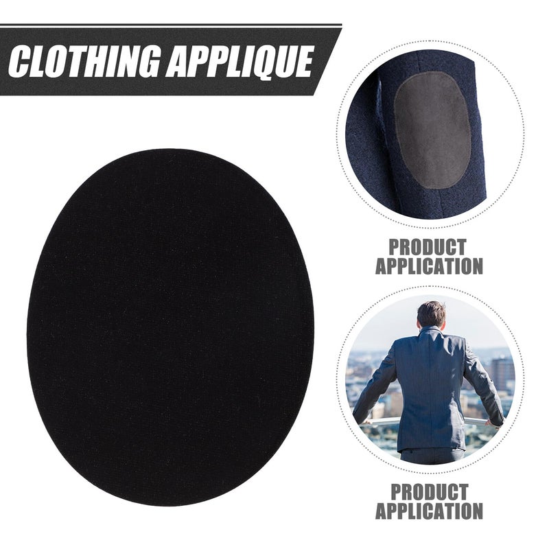 Black Flocked Fabric Iron On Elbow Patches For Suits Sweaters Repair Decoration - Image 4