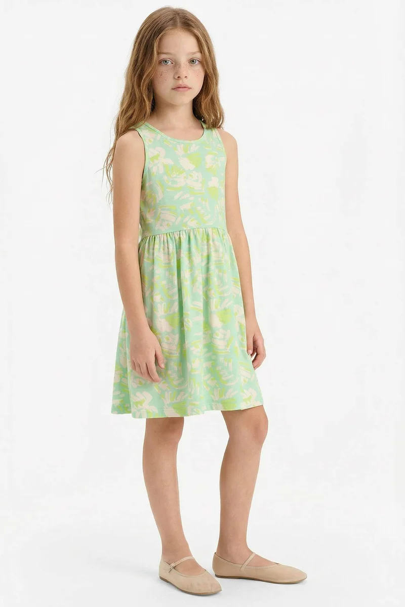 ديفاكتو Girl Patterned Sleeveless Dress