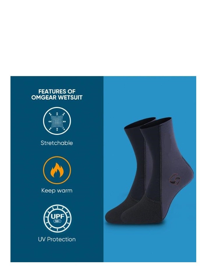 Y&D Neoprene Dots And Ves Sock Tpr Outsole Rubber Sole Anti Slipping Water Inner Ankle Plush Diving Socks - Image 2