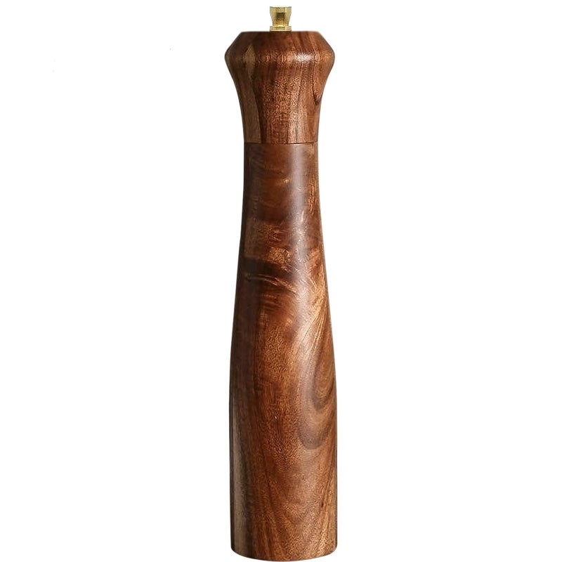 UNIOVC Wooden Pepper Grinder Pepper Mill With Adjustable Coarseness Pepper Grinder Refillable Salt Pepper Grinder Shaker Tableware Gifts Acacia Wood Salt Mill 10 Inch - Image 1