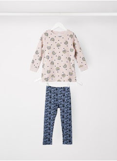 Girls Printed Sweatshirt and Leggings Set