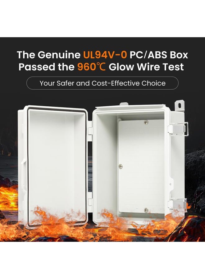 QILIPSU UL94-V0 Outdoor WiFi Enclosure Waterproof Router Junction Box, 11.4"x7.5"x5.5" Pro IP67 Electrical Network Enclosure, Clear Hinged Door Weatherproof for Solar Projects - Image 2