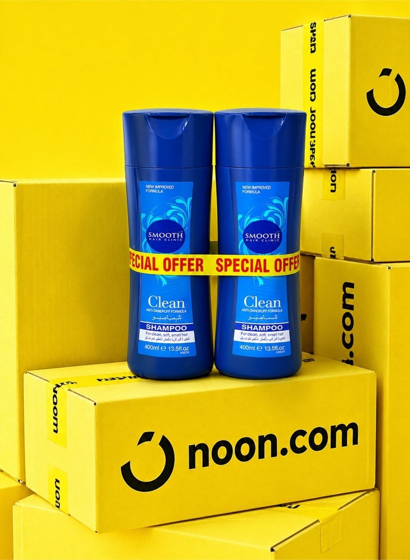 Feah smooth Smooth Clean Anti-Dandruff 2-in-1 Shampoo & Conditioner Pack of 2 (400ml Each) – Deep Cleansing & Scalp Care, Blue - Image 2