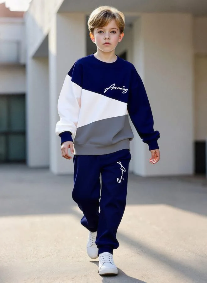 Take Two Take Two Teens Color Block Sweatshirt and Joggers Set