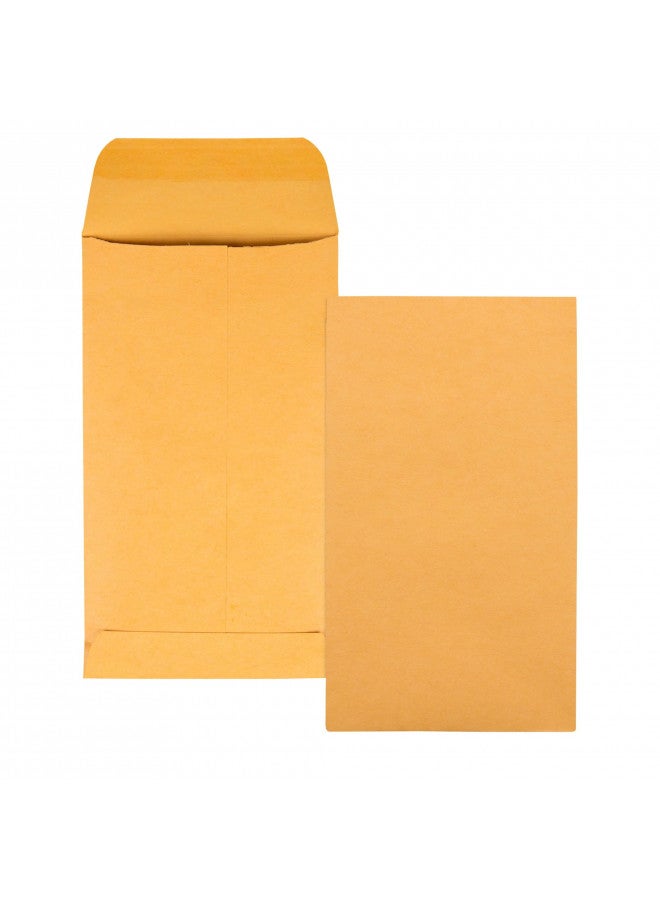 Quality Park #5 1/2 Coin Envelopes, 3 1/8 x 5 1/2, Gummed, Small Parts, Jewelry & Seed Envelopes for Garden, 28 lb Brown Kraft, 500 per Box (QUA50562) - Image 1