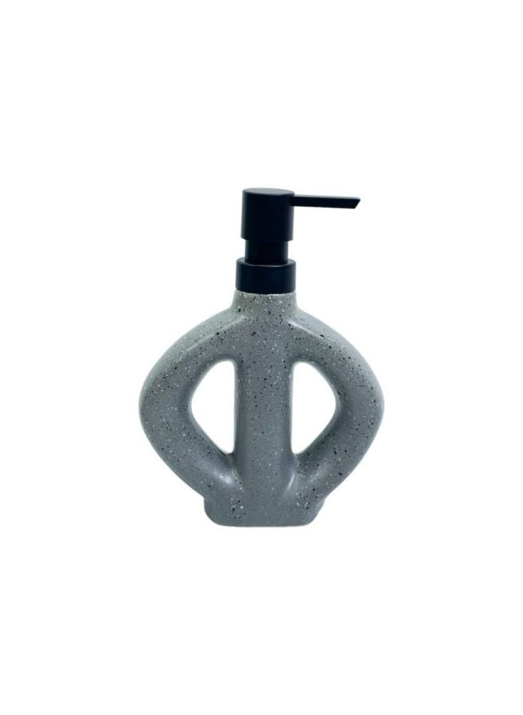 Grey Ceramic Soap Dispenser – Modern Concrete Bathroom Bottle