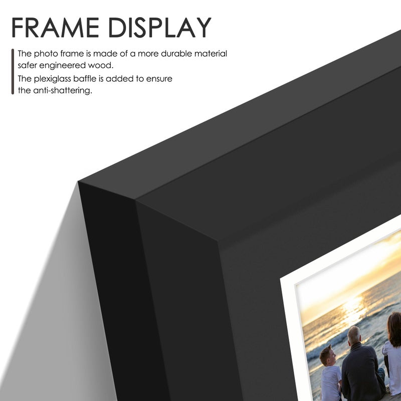DUENPY 12.2x13.1 Polaroid collage frame for Polaroid 2x3 Mini Instant Prints Photo with 12 Openings, Mini Picture Frames Wall Display with Polished Plexiglas Balck - Image 4
