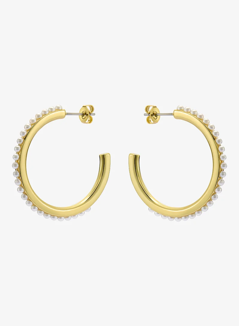 Peraa Medium Pearl Hoop Earrings