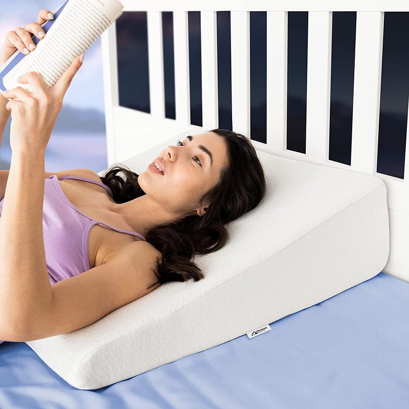 Silverback Wedge Pillow 75 Wedge Pillow for Acid Reflux  Dr Recommended Height Luxurious 2 Memory Foam Pillow Wedge for Sleeping GERD Post Surgery Heartburn and Snoring  Viscose of Bamboo Cover 25 Wx26 Lx75 H