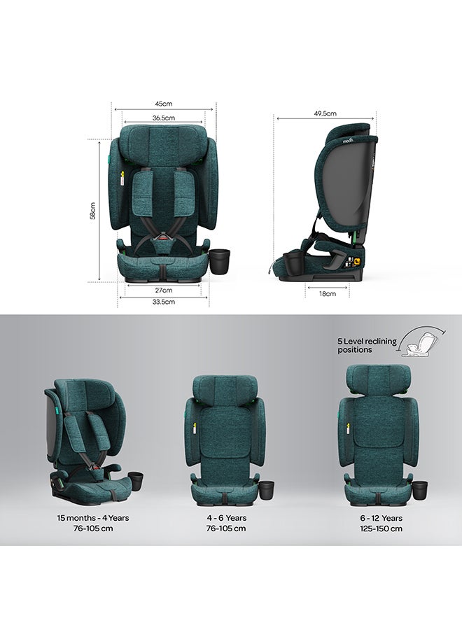 Moon Folda Plus ECE R129 i-Size Foldable  Car Seat Green - Image 4