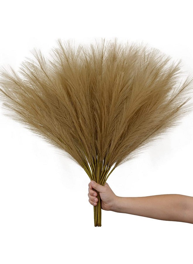 Satyam Kraft SATYAM KRAFT 3 Pcs Long/Big Faux Pampas Grass | Fluffy Artificial Flowers for Home, Office, Bedroom, Wedding & Festival Décor (Brown, Without Vase/Pot) (94 cm) - Image 2