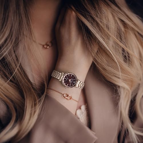 Jessica Simpson Diamond Collection Womens Watch Classic Quartz Metal Band Round Faceted Crystal Face Elegant Dress Watch for Women - Image 3
