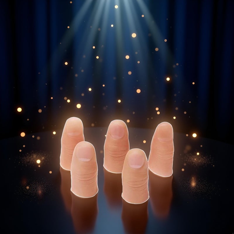 Fansoftiks 5 Pcs Magic Trick Fingers Fake Thumb Tips Stage Show Prop Prank Magic Kits and Accessories Novelty Toys - Image 1